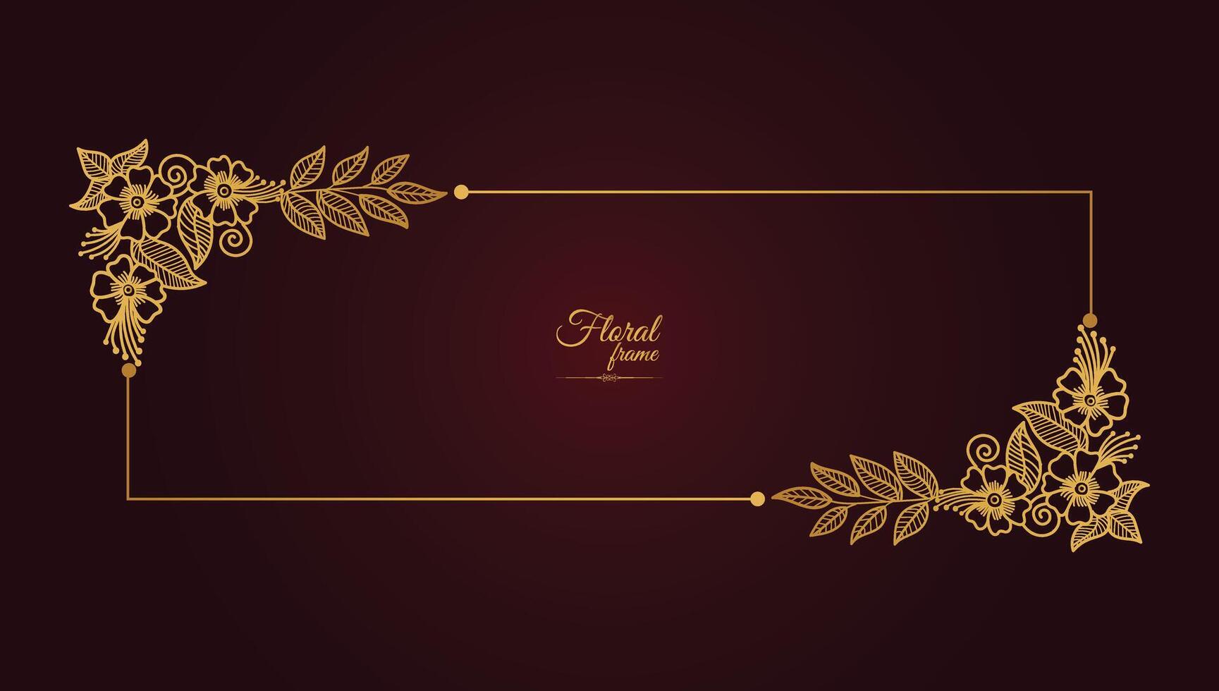 Flower Decorative Gold Frames And Borders vector