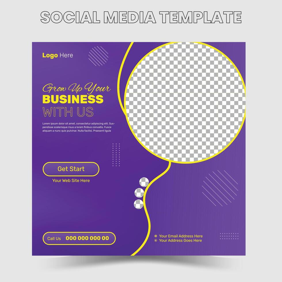 Digital Marketing Agency Online Webinar Social Media Post Set, Corporate Business Promotion Social Media Web Banner, Square Flyer Design Template vector