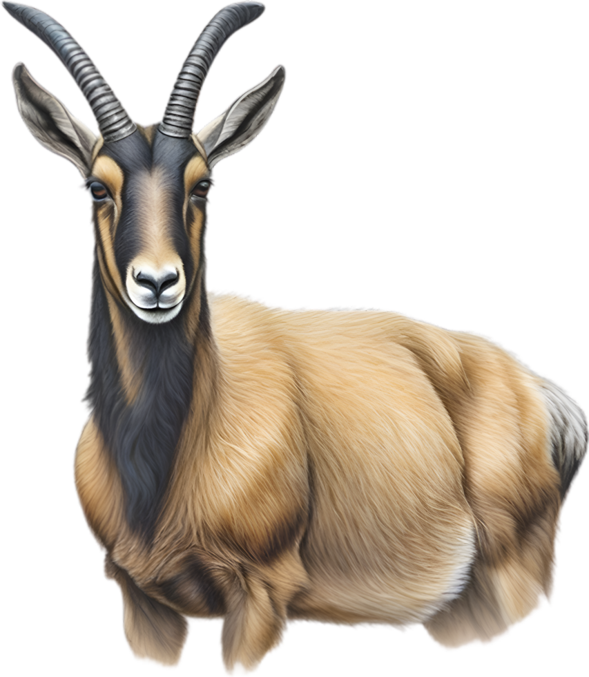 AI generated Chamois, Close-up colored-pencil sketch of Chamois, Rupicapra rupicapra. png