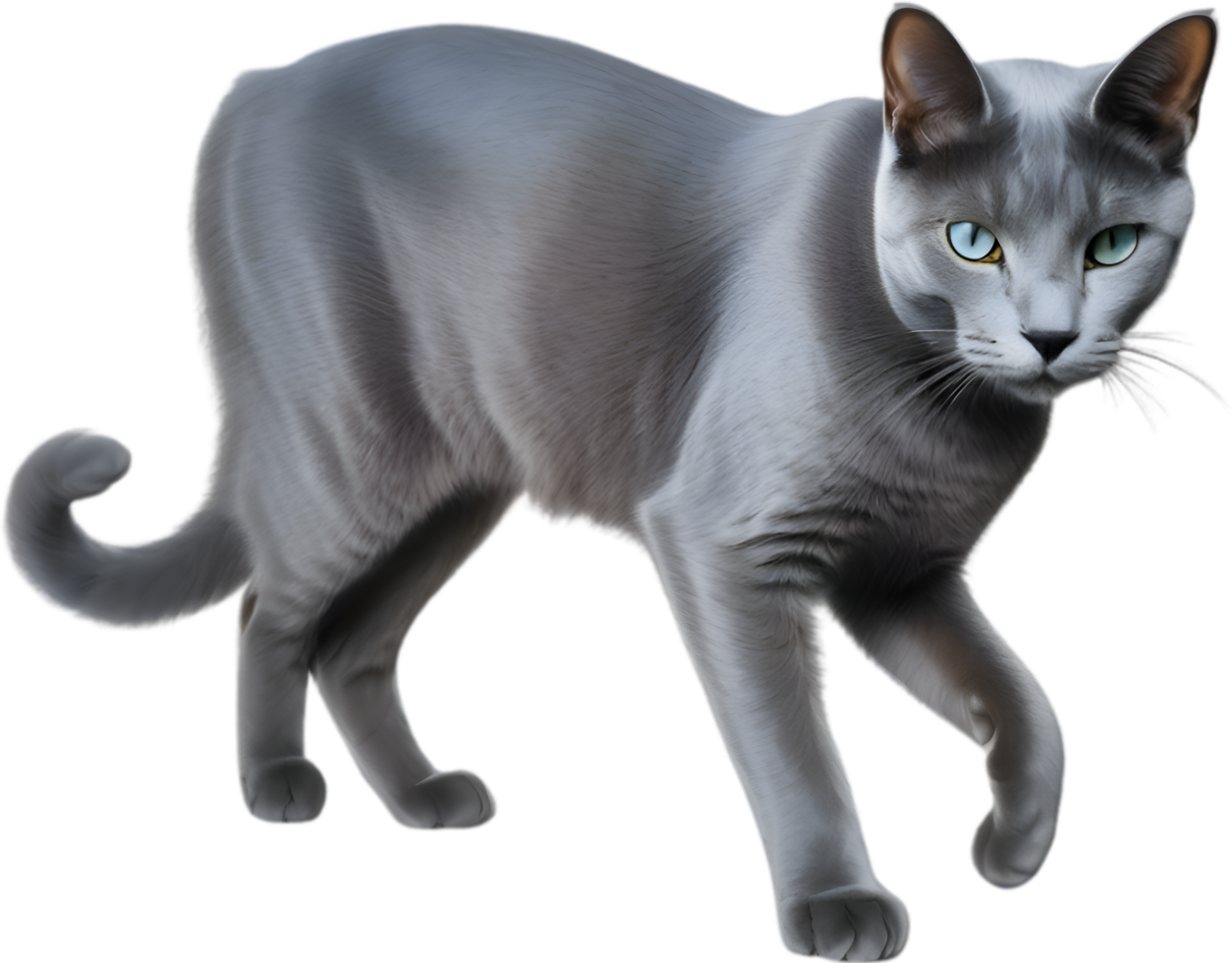 AI generated Colored-pencil sketch of a Russian Blue cat. png