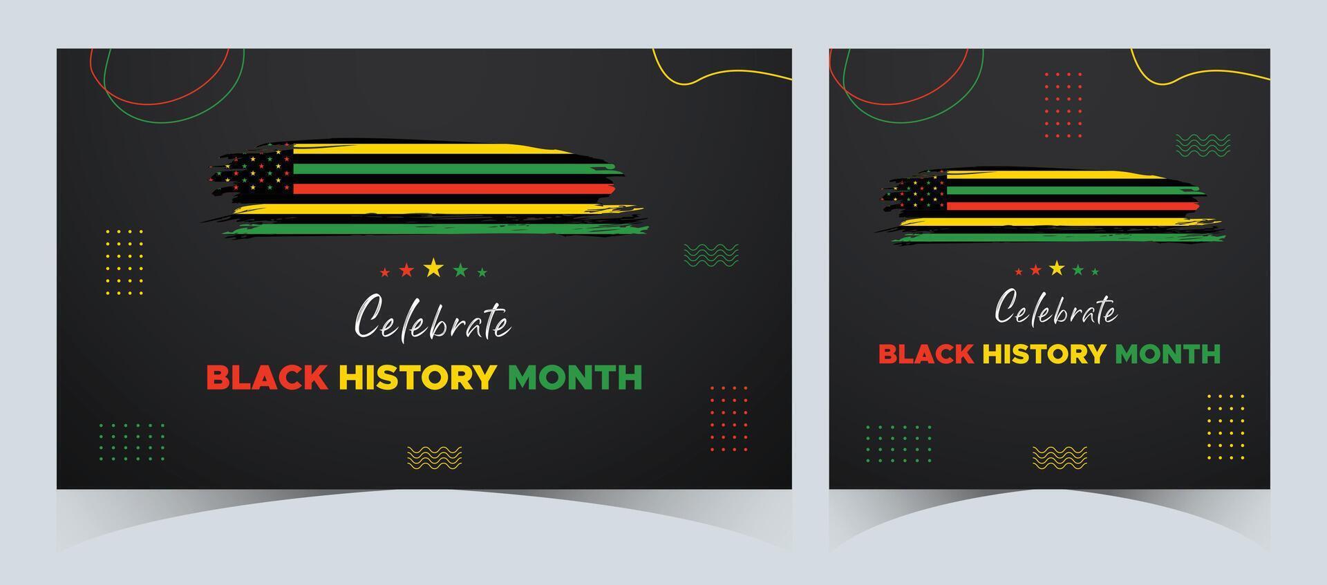 conjunto de negro historia mes celebrado. febrero nacional negro historia mes africano americano vector ilustración modelo para fondo, bandera, tarjeta, póster con texto inscripción