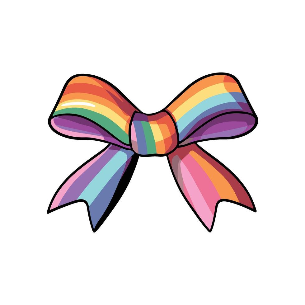 AI generated ,LGBTQ pride colored ribbon sticker, LGBTQ pride colored ribbon sticker ai generated vector