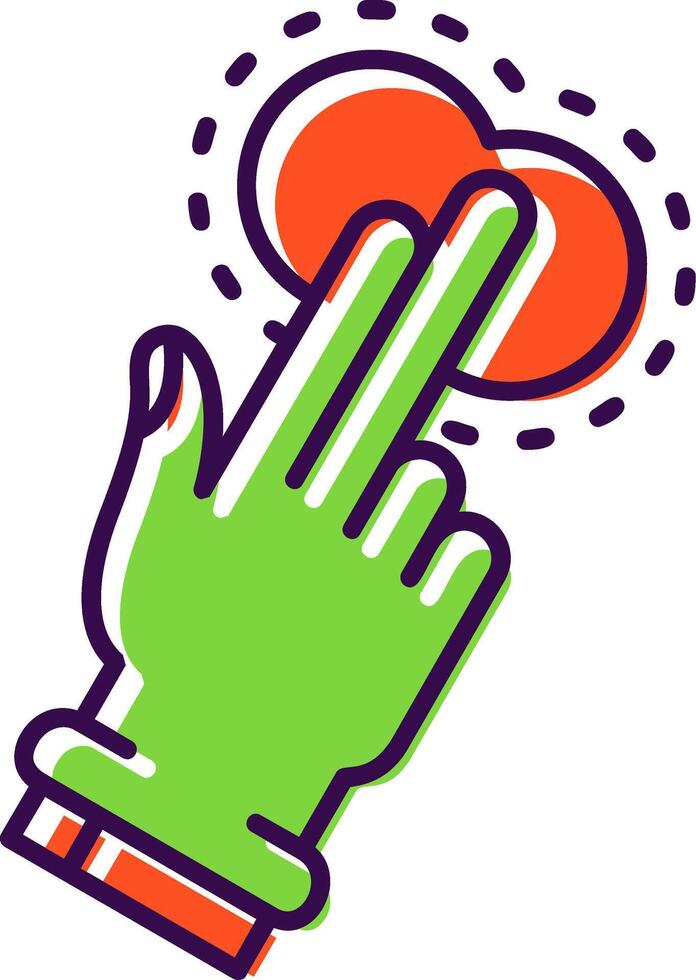 Two Fingers Tap Filled Icon vector