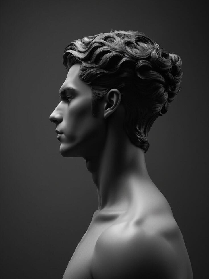 AI generated a God with minimalist style, exuding glamor, Profile shot. ai generative photo