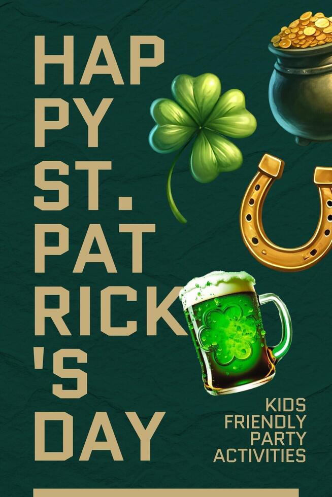 Happy St. Patrick's Day Greeting Pinterest Graphic template