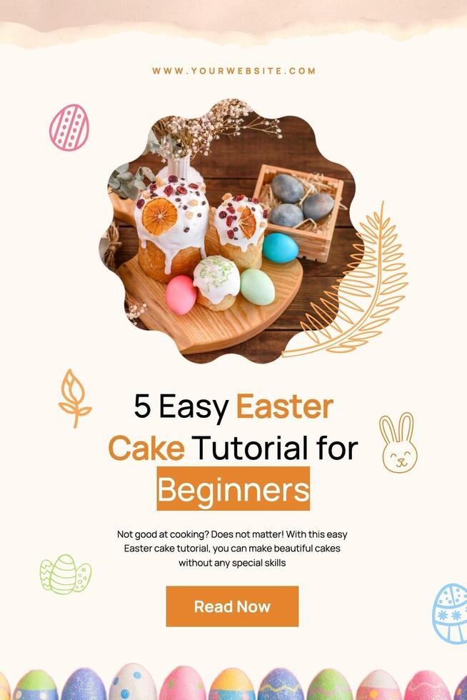 Easter Cake Recipe Pinterest Graphic template