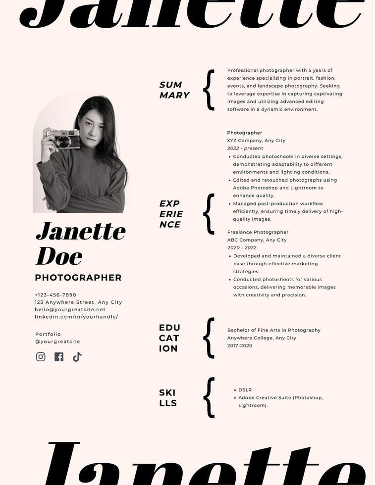 Minimalist Photographer Template