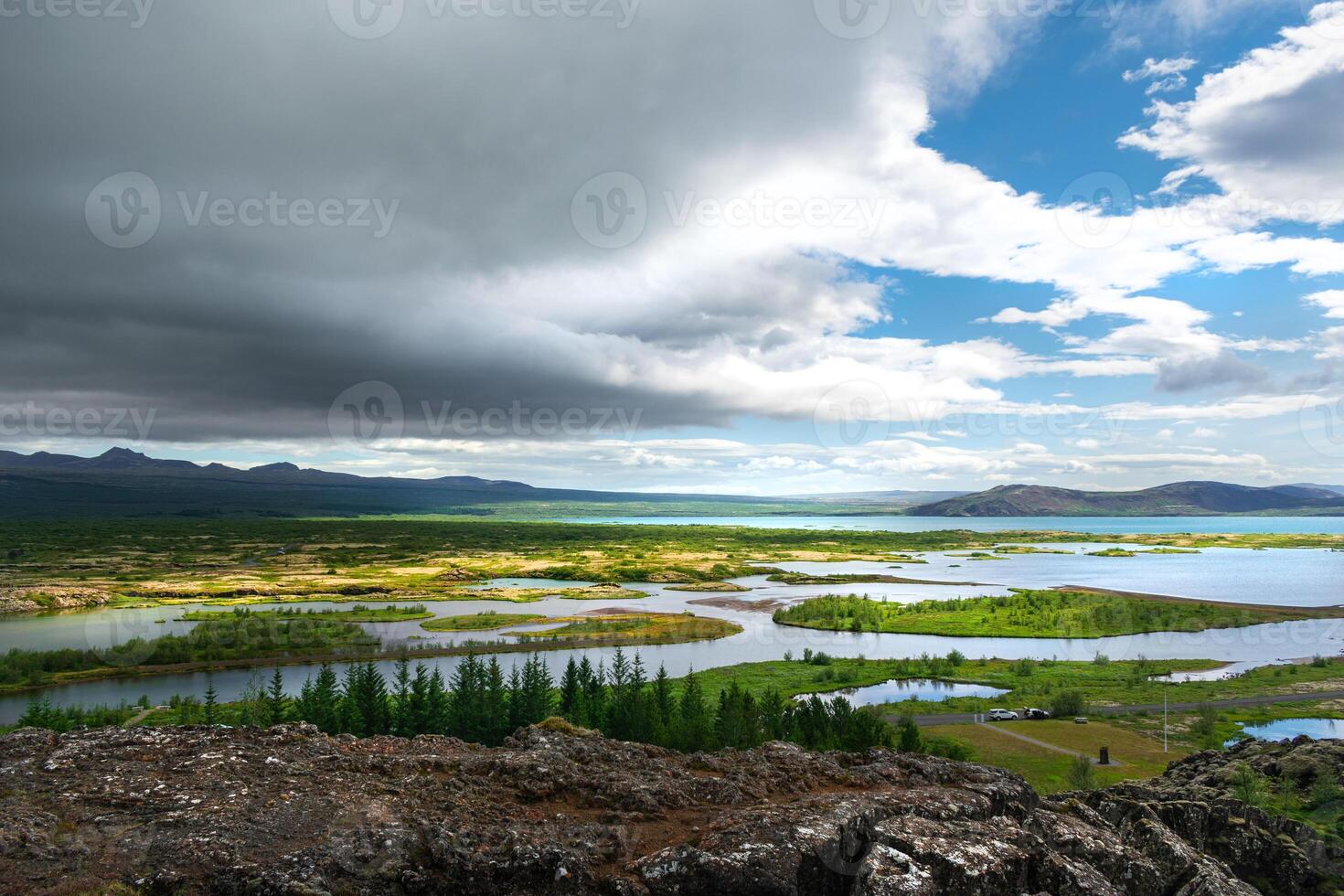 Iceland travel seeing landscape both natural and in the city environment - golden circle tourism in Iceland - traveling in northern world between europe and america photo