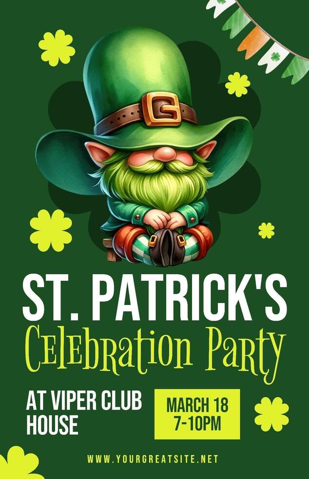 Saint Patricks  Celebration Party Poster template