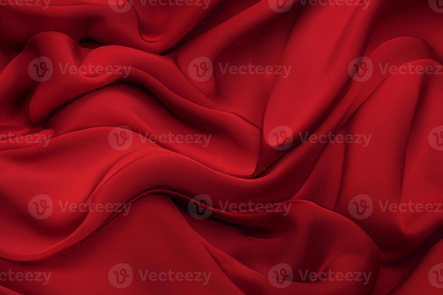 Close-up texture of natural red or pink fabric or cloth in same color. Fabric texture of natural cotton, silk or wool, or linen textile material. Red canvas background. photo