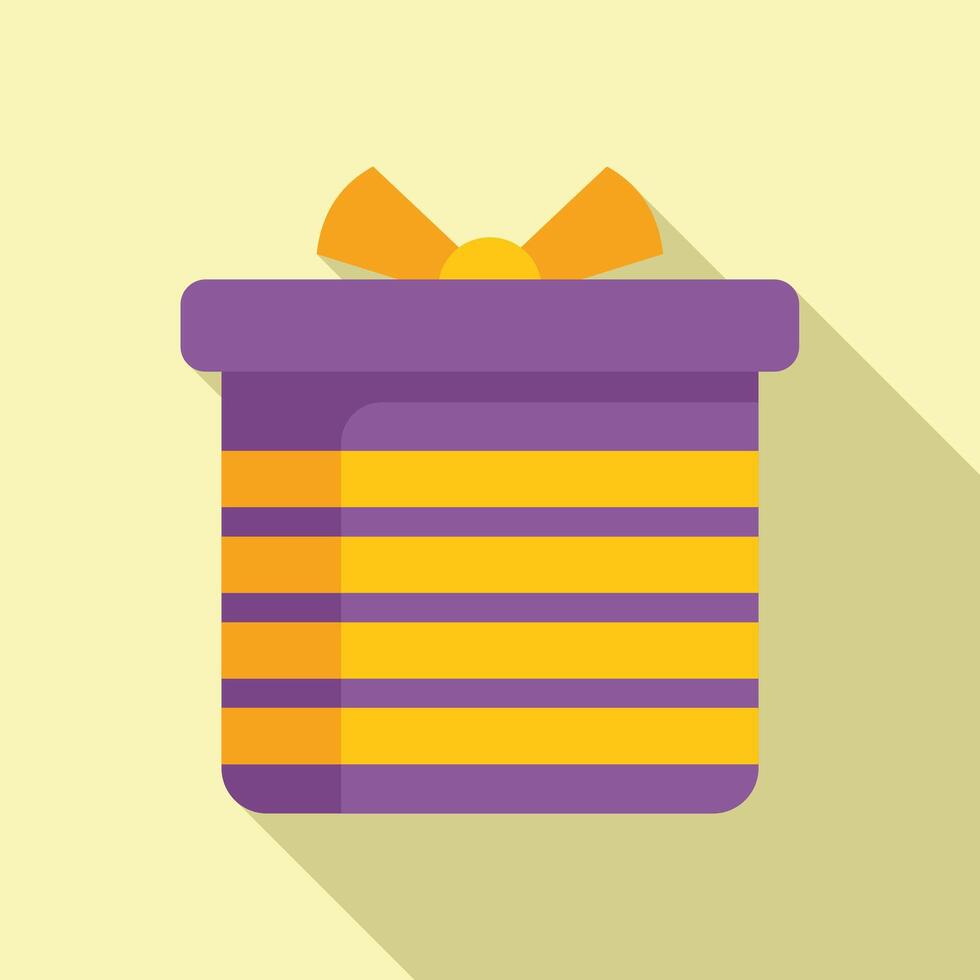 Festive item box icon flat vector. Offer bow deal vector