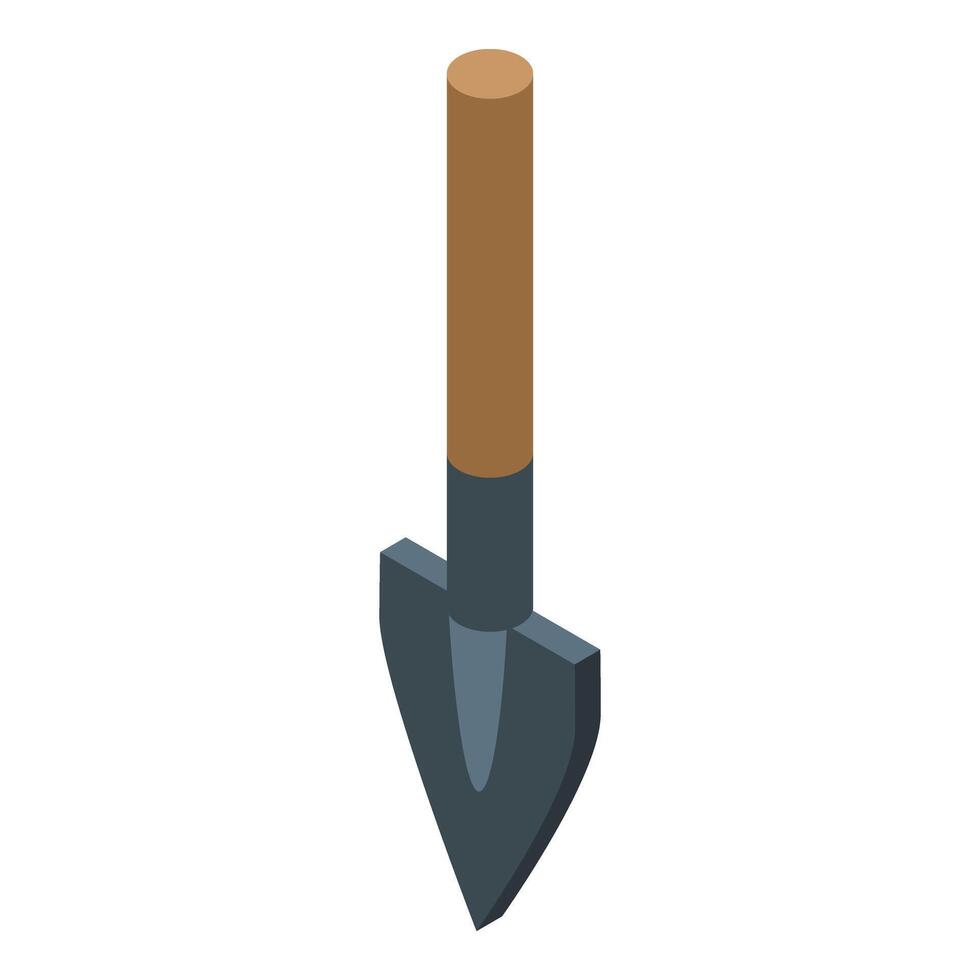 Handle shovel icon isometric vector. Plant tropical vector