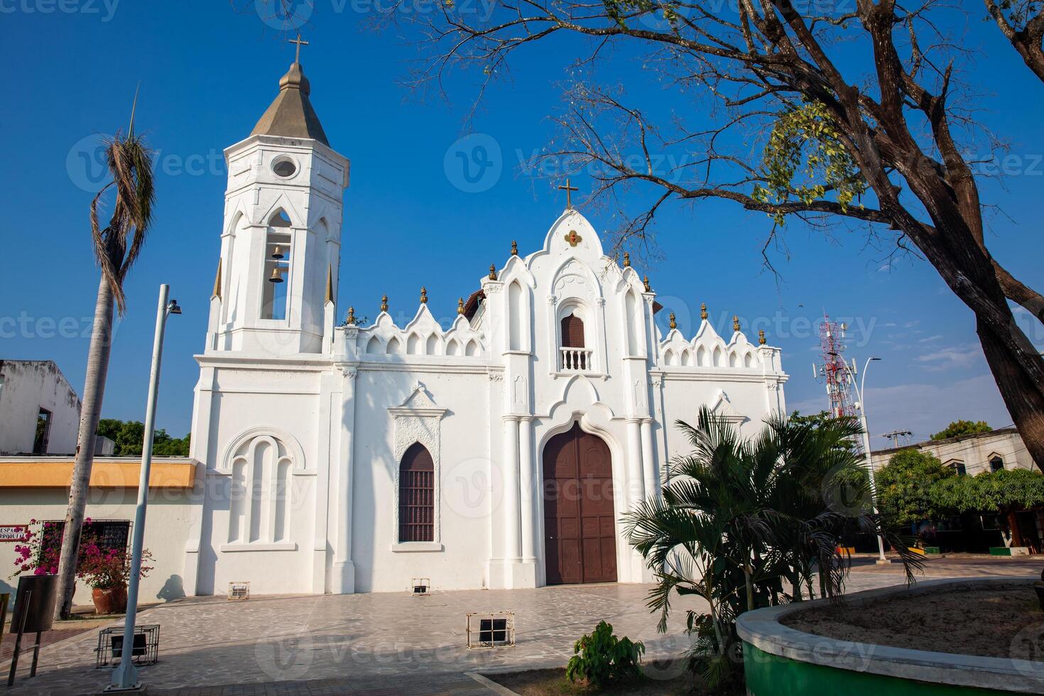 St Josephs Church where where Gabriel Garcia Marquez was baptized in his birthplace, the small town of Aracataca located at the central square photo