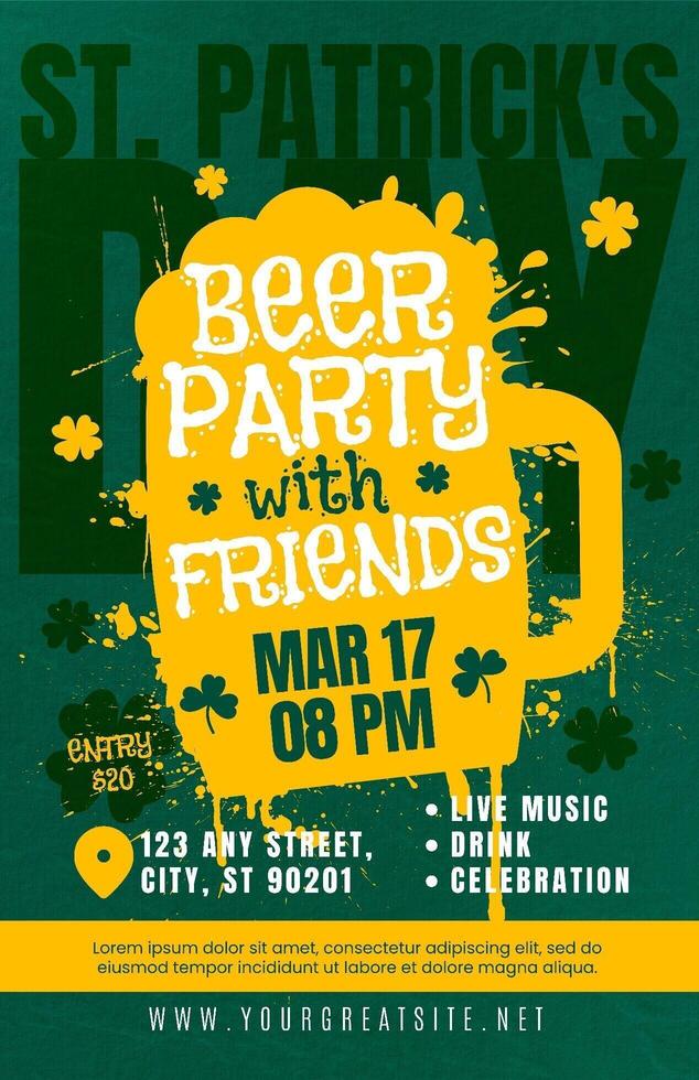 St. Patrick's Day Beer Party Poster Template