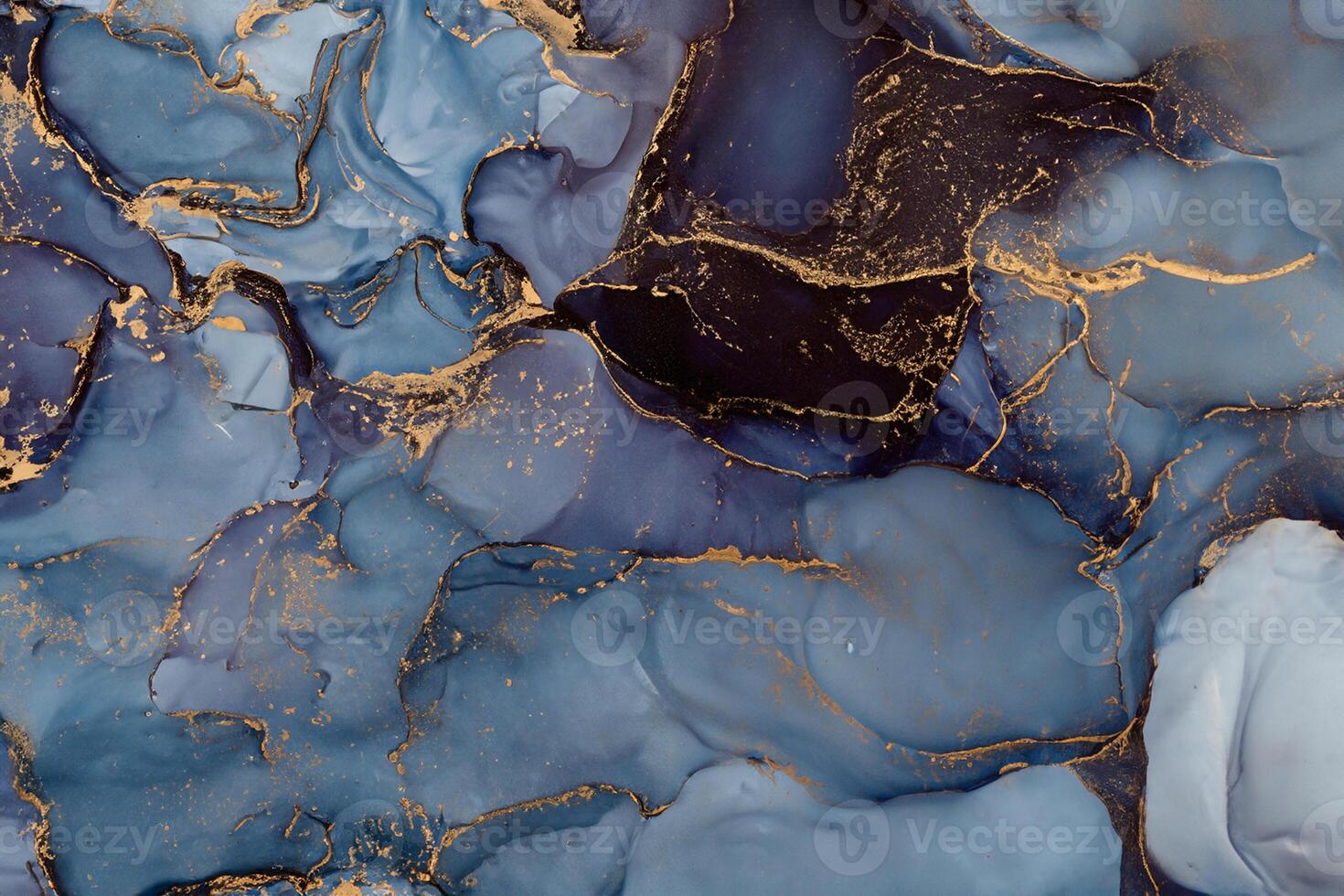 Currents of translucent hues, snaking metallic swirls, and foamy sprays of color shape the landscape of these free-flowing textures. Natural luxury abstract fluid art painting in alcohol ink technique photo