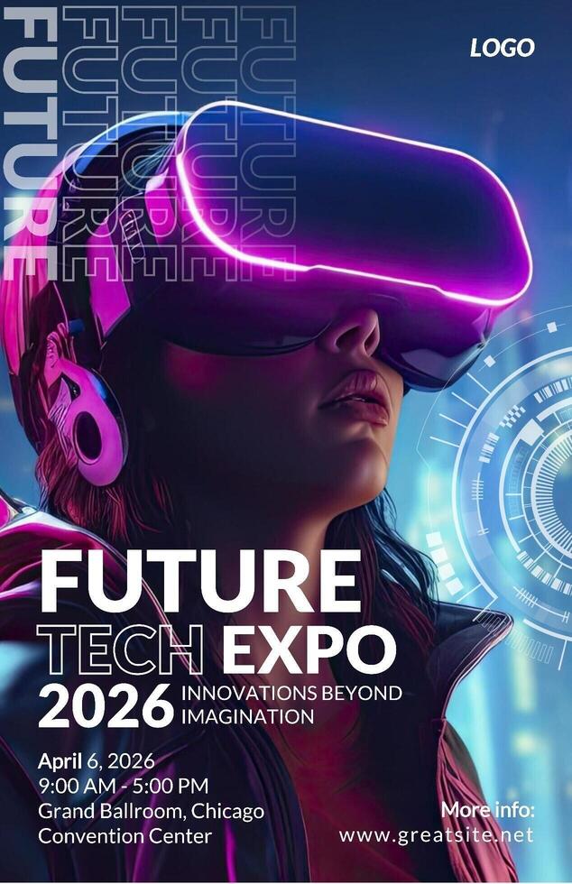 Technology Event Poster template