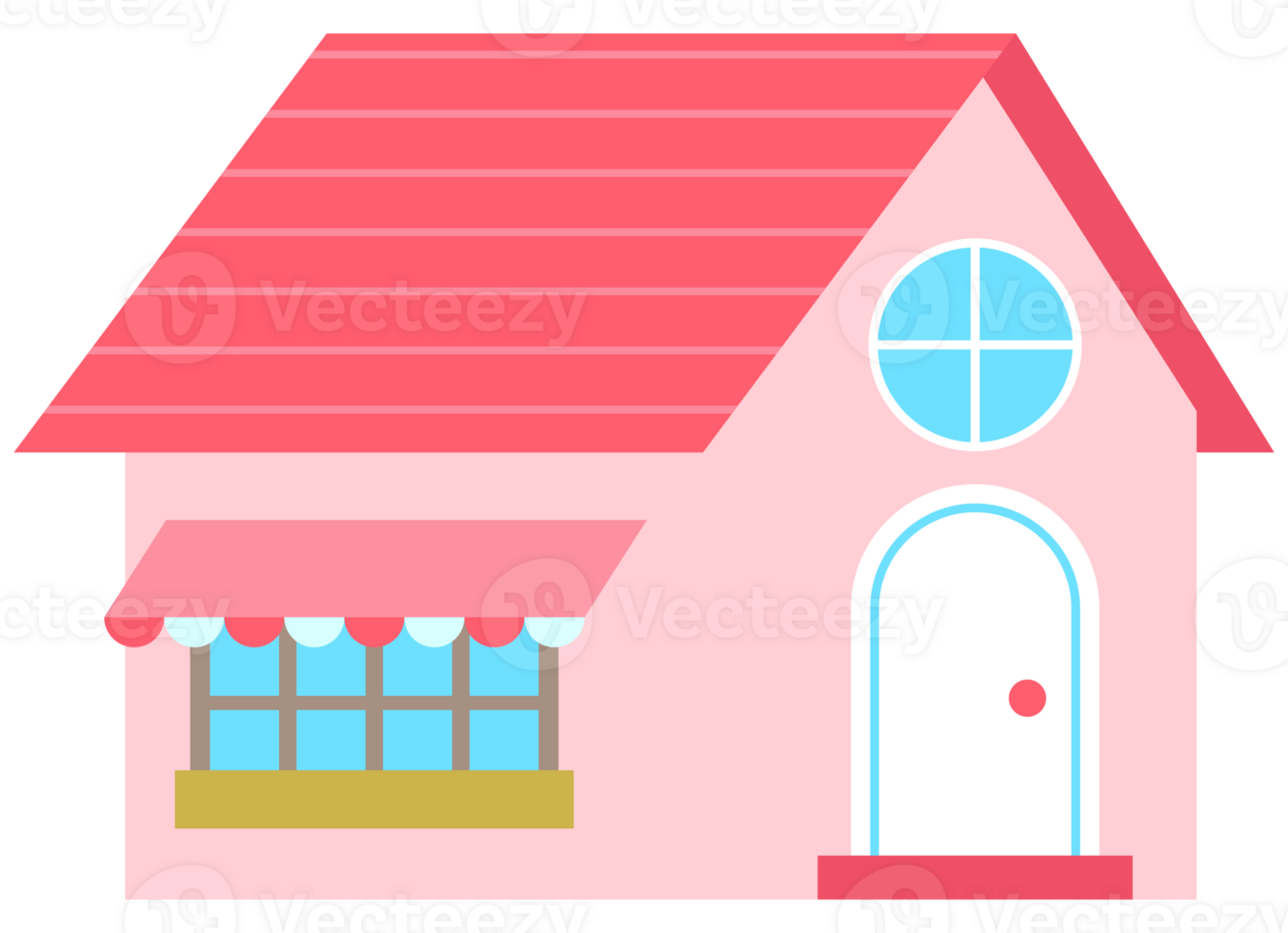 Little town home sweet home hand drawn building architecture collection set cute house png