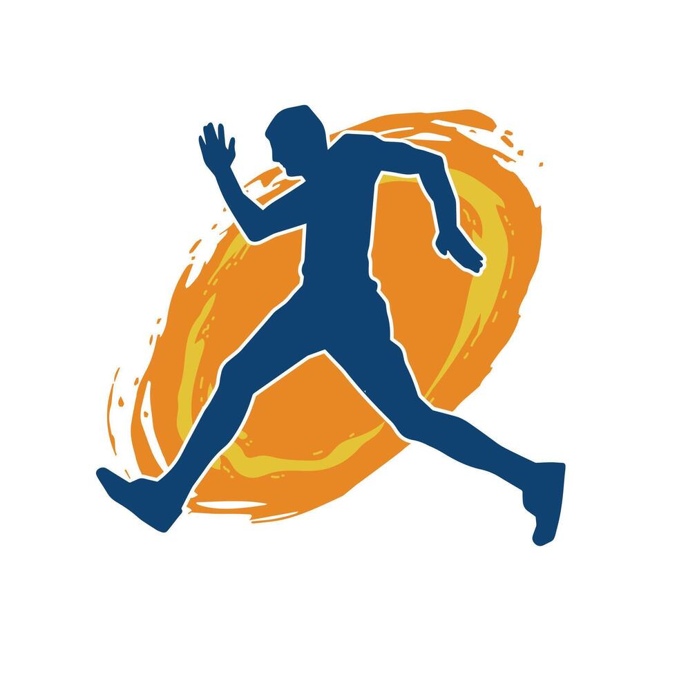 silueta de un deportivo hombre en corriendo pose. silueta de un masculino correr pose. vector