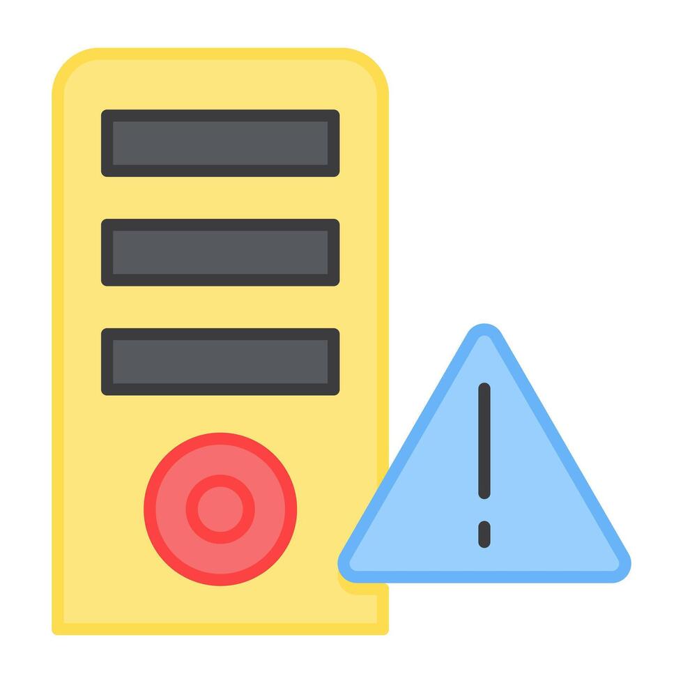 A flat design, icon of server error vector