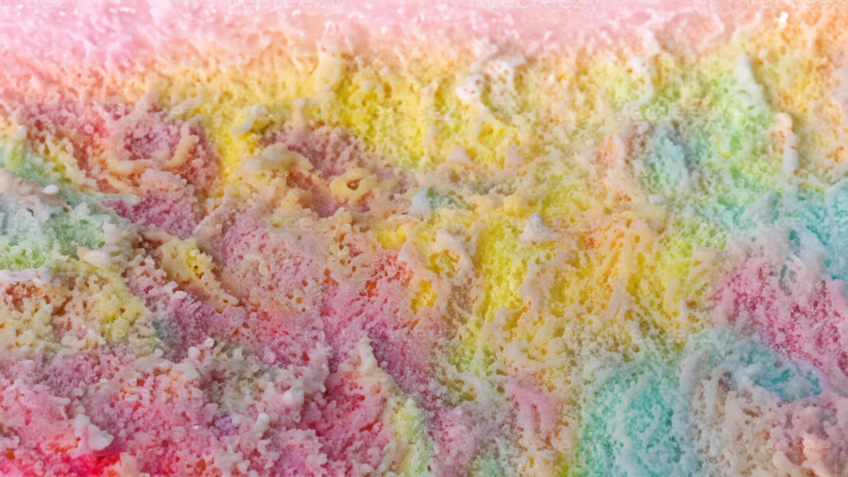 Top View of Colorful Flavored Ice Cream Surface, Food Concept, Blank for Design photo