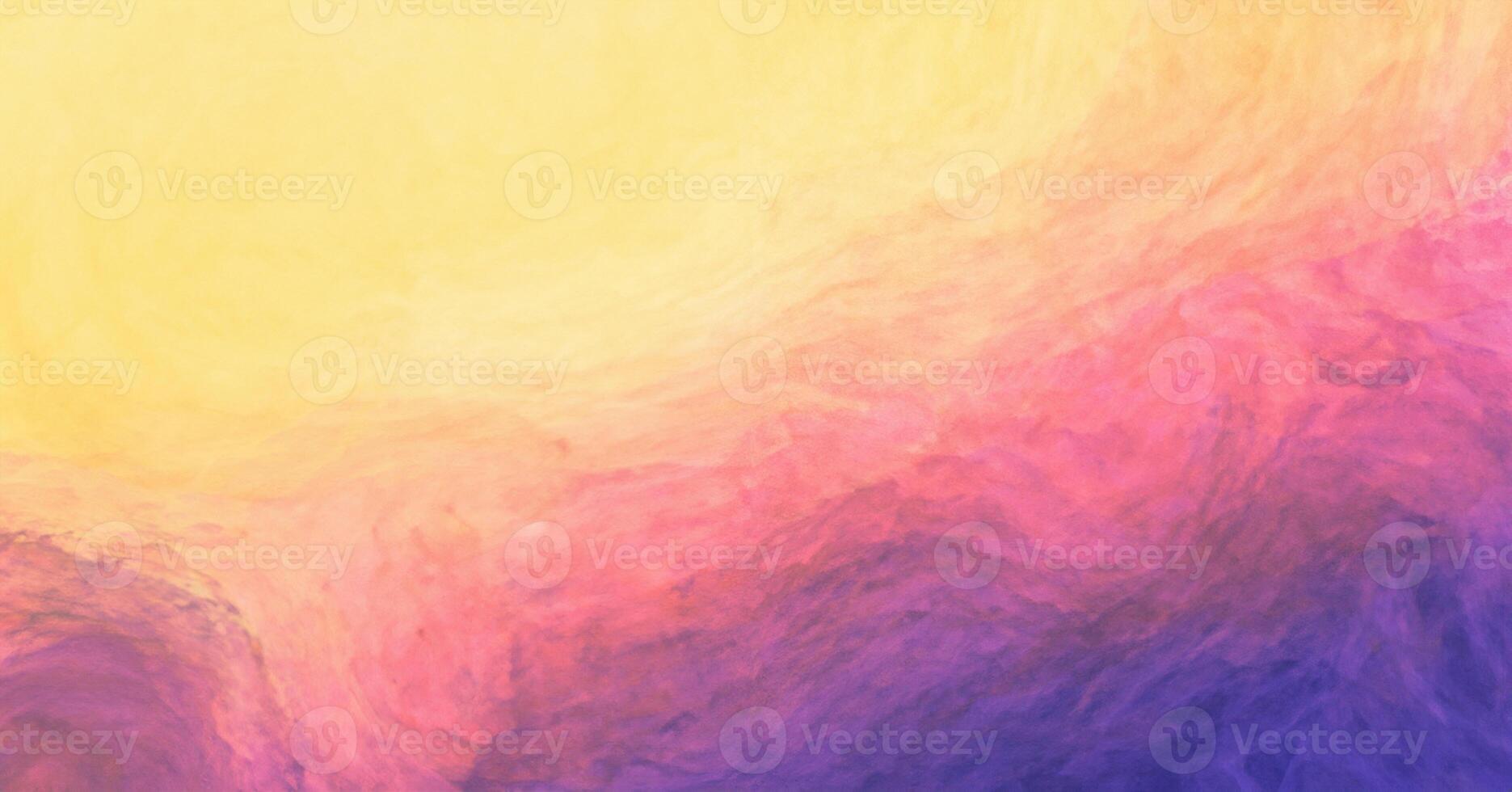 Abstract Colorful Watercolor Paint, Purple, Orange, Yellow Background with Liquid Fluid Texture for Banner photo