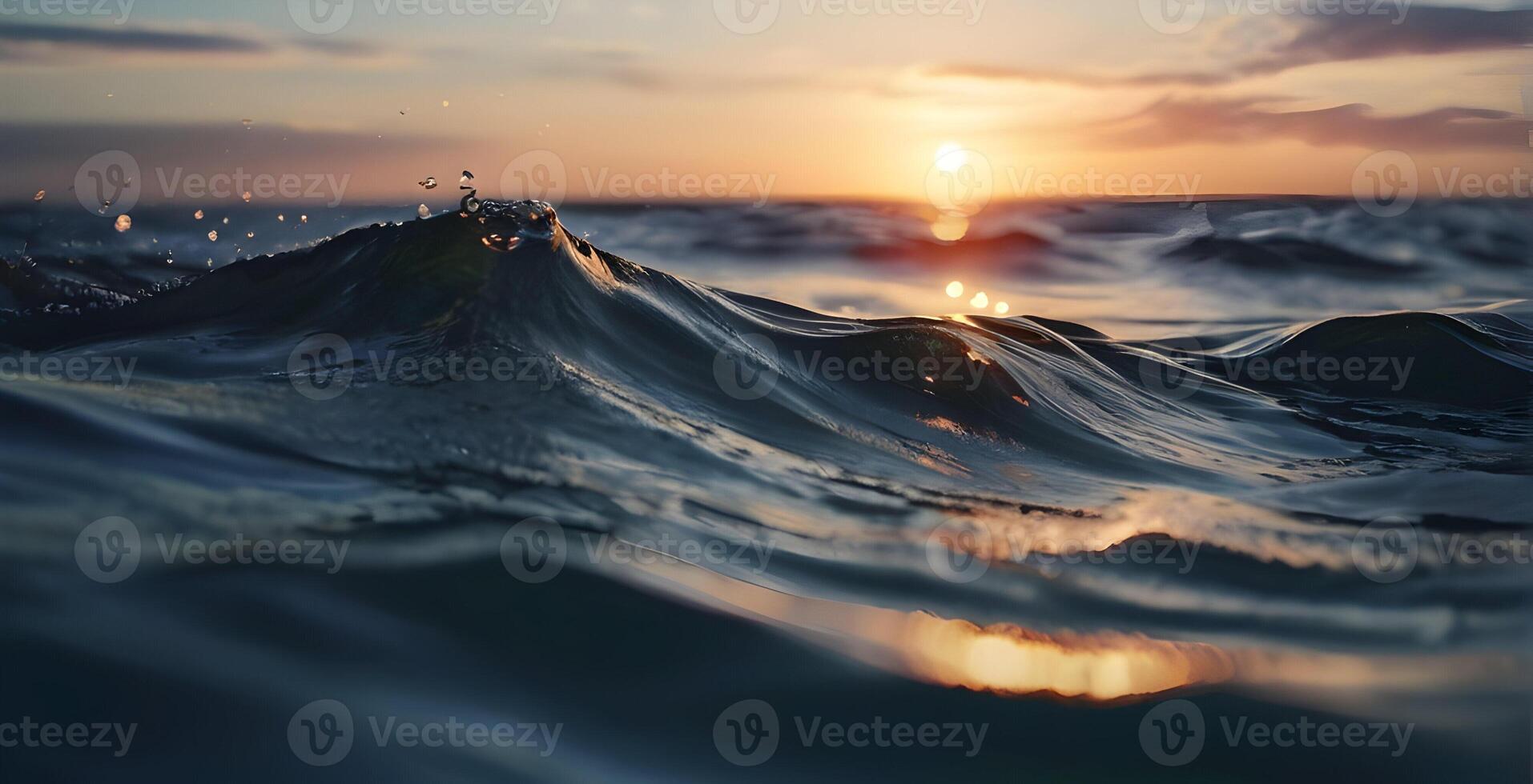 AI generated View of the beautiful sea or ocean with waves photo