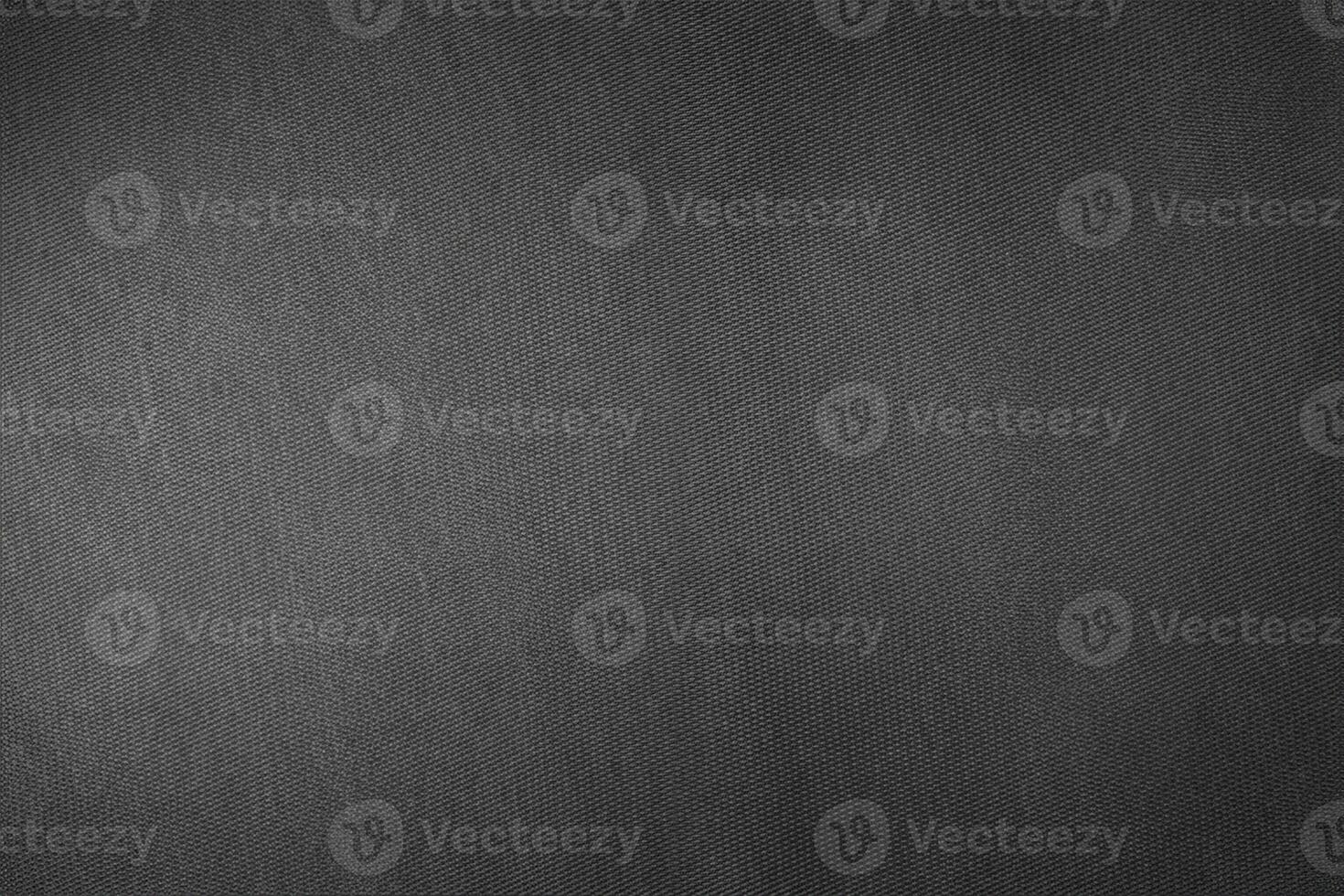 Elegant Black Fabric Texture, Textile Background with Vignette photo