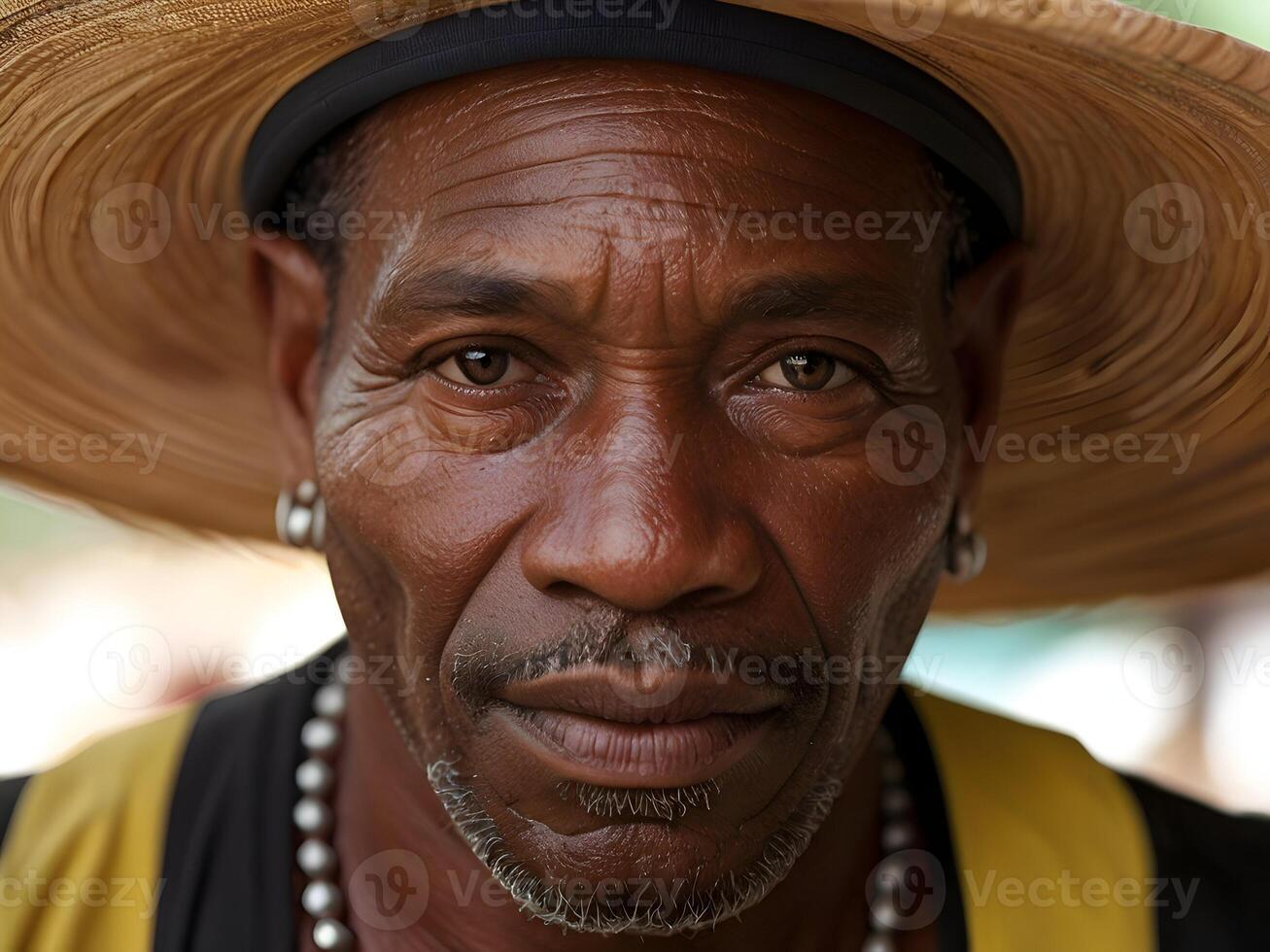 ai generado de cerca retrato de el hombre desde Jamaica foto