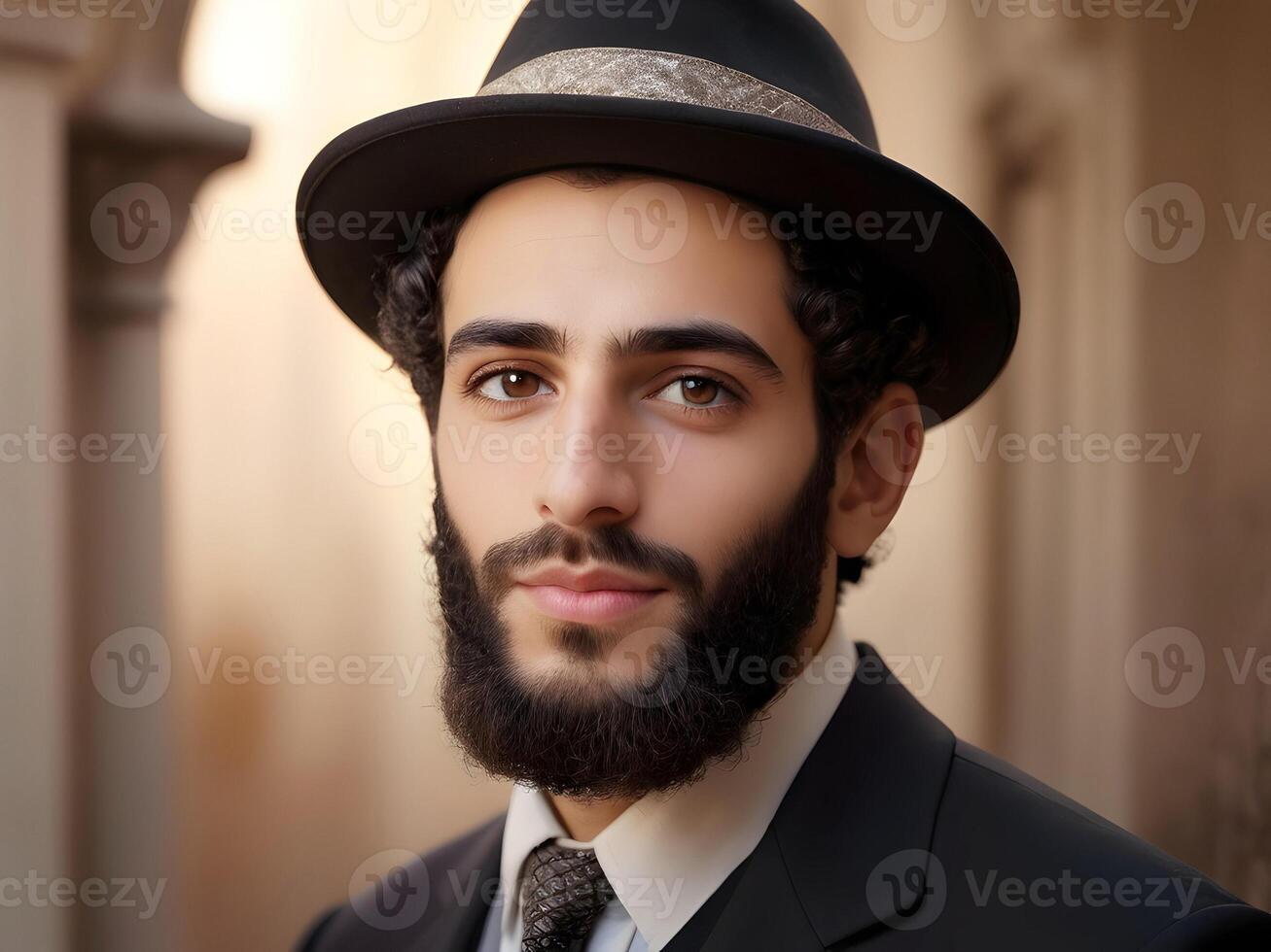 AI generated Portrait of the Jewish man photo