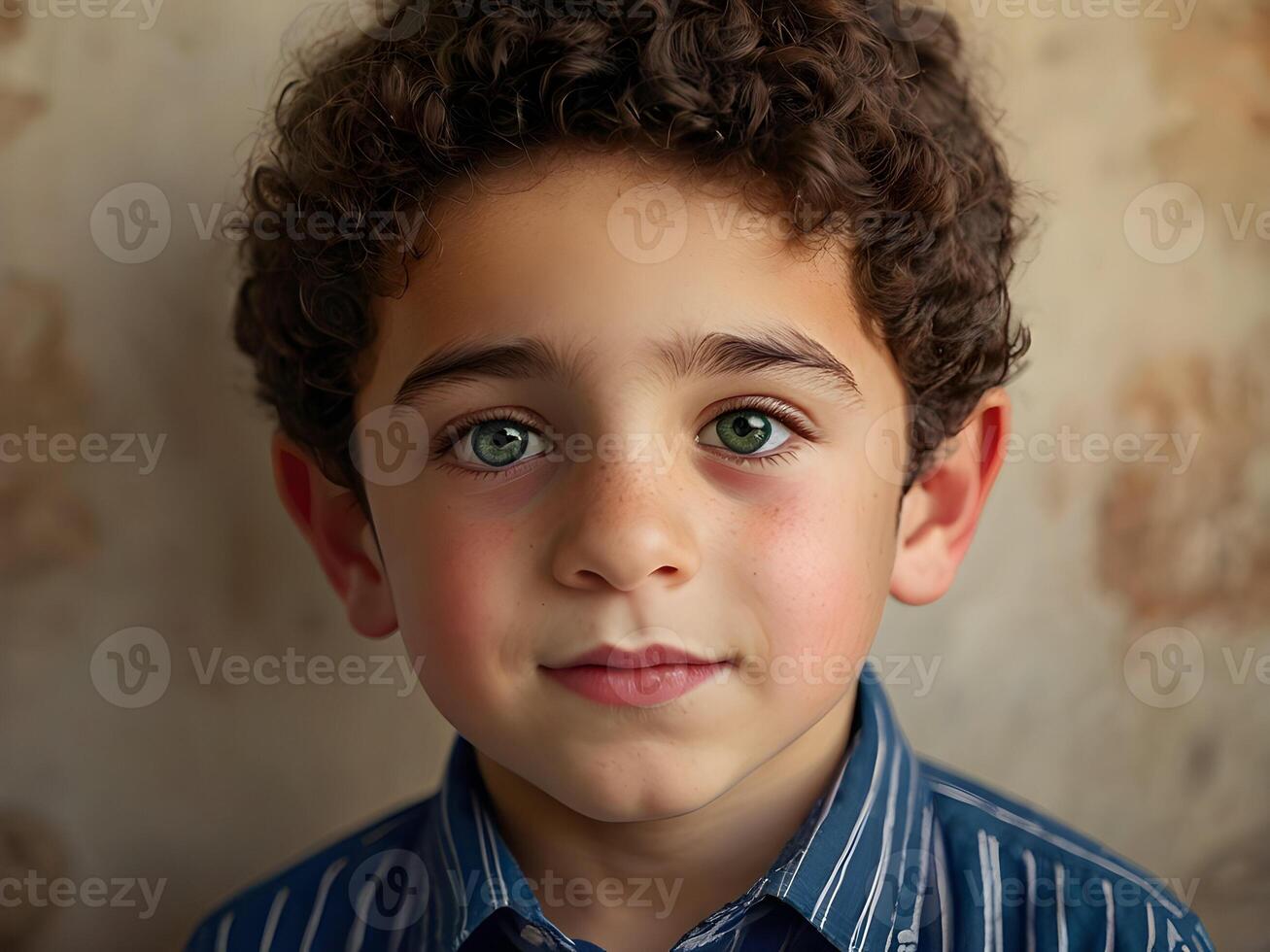 AI generated Portrait of the cute Jewish boy photo