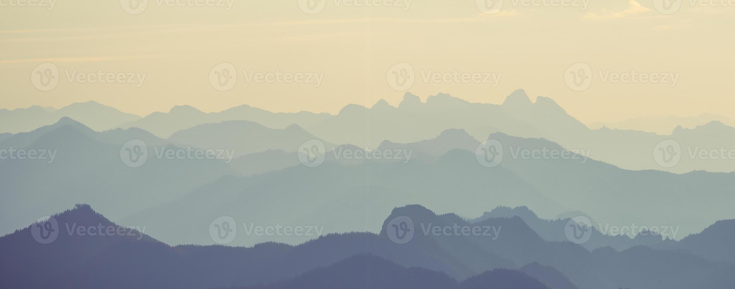 Silhouetted Majesty, A Majestic Evening Over the Mountain Peaks photo