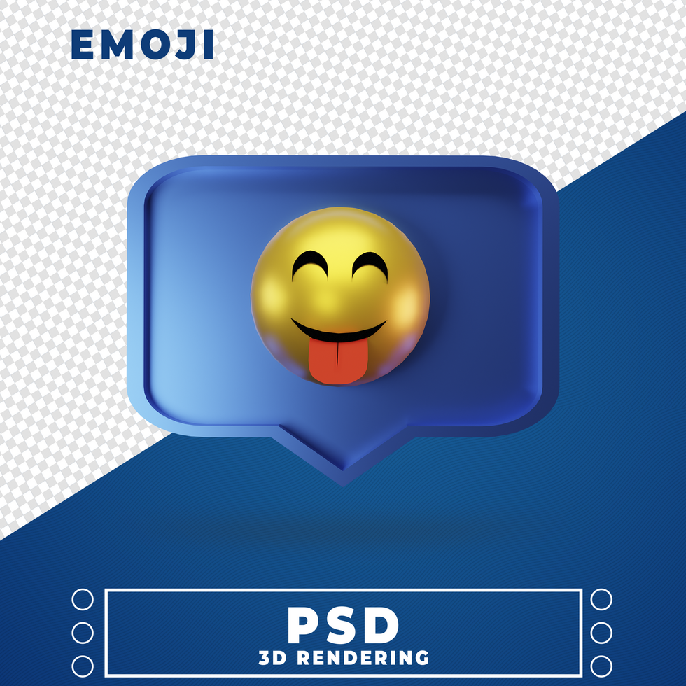 emoticon 3d rendering psd