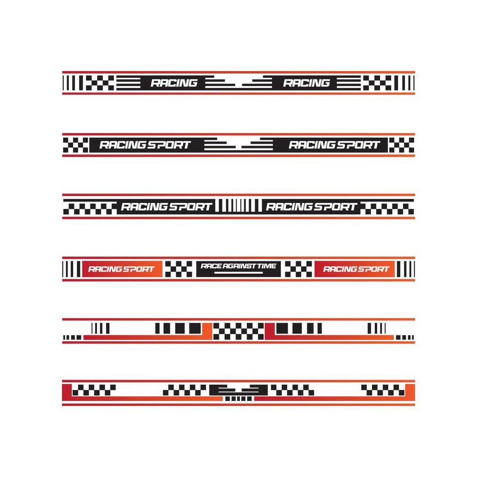 PrinSport racing stripes car stickers. modification body speed and drift vinyl decal for car bike and truck. Vector race car stickers isolated set