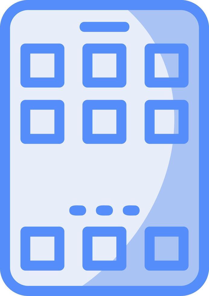 Home Line Filled Blue Icon vector