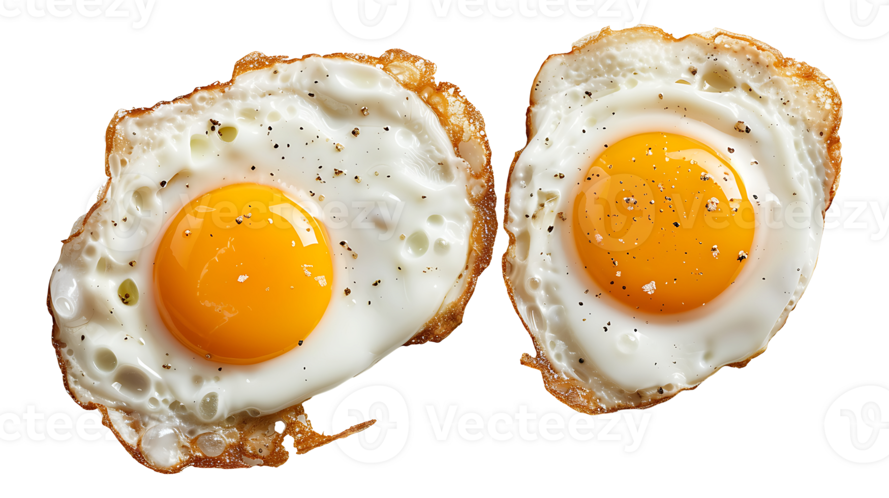 AI generated Fried eggs on a transparent background. Eggs png