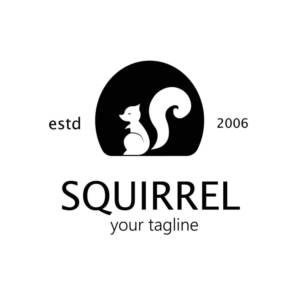 squirrel simple vector logo design for modern company logo