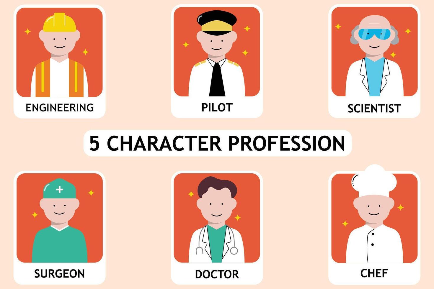 set of icons vector illustration concept line character profession job collection of simple and colored avatar symbols