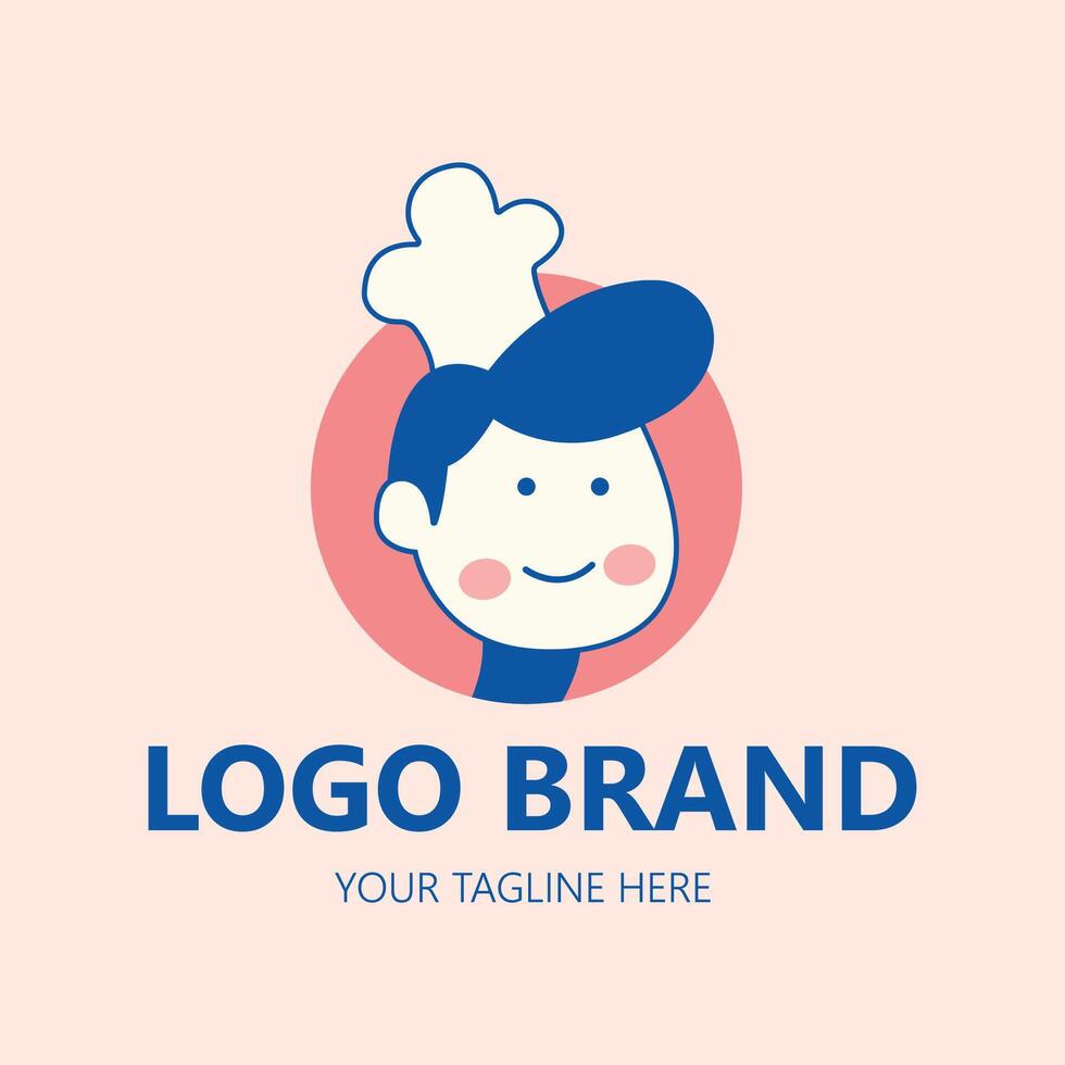 sencillo concepto personaje comida logo adecuado para negocios y tiendas vector