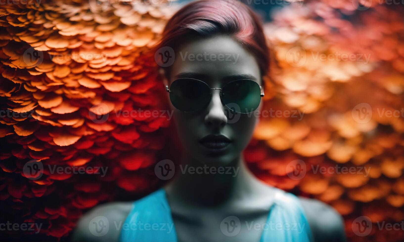 AI generated Blurry motion silhouette of a girl with long hair. ai generative photo