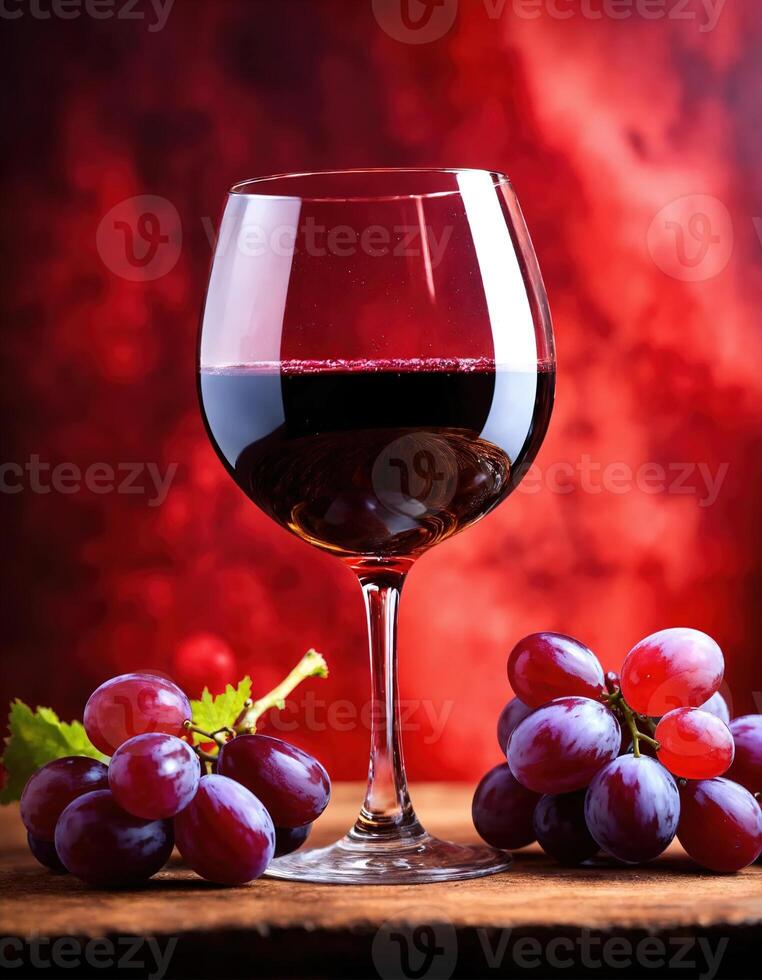 AI generated Red wine with grapes on a dark background. Selective focus. ai generative photo
