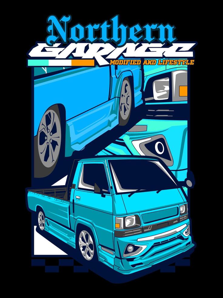 garaje logo camiseta diseño vector