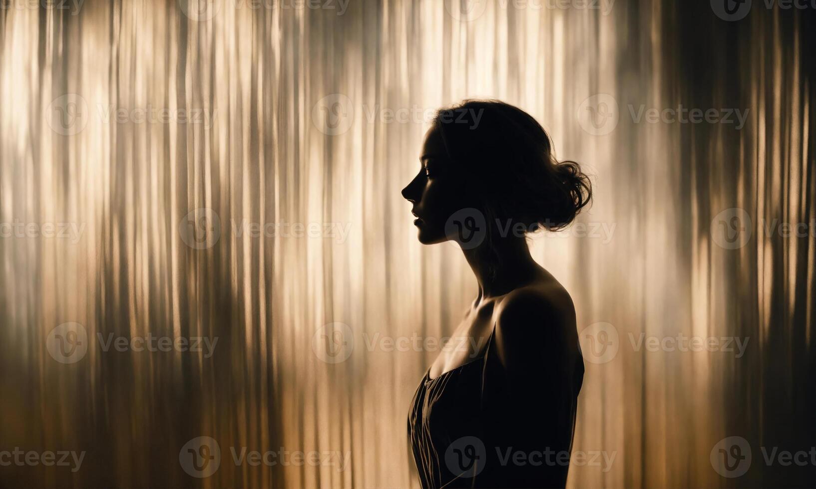 AI generated Blurry motion silhouette of a girl with long hair. ai generative photo