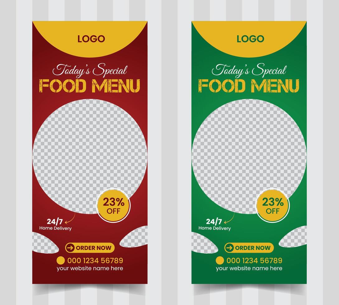 Today's special food menu and restaurant roll up banner x or roll up banner design template vector