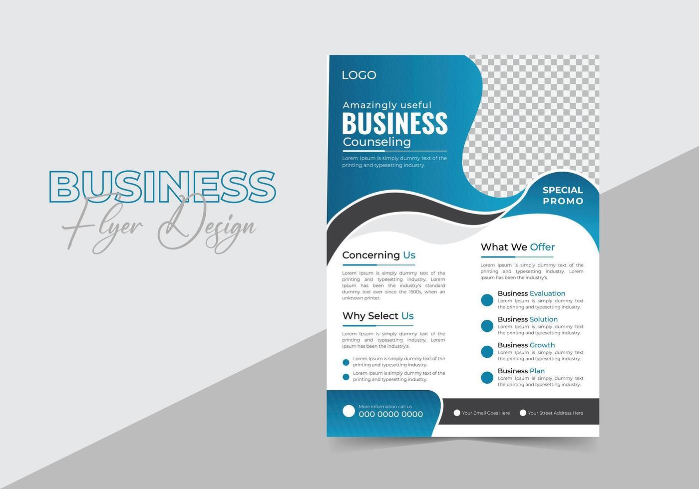 modern corporate unique business flyer design template vector