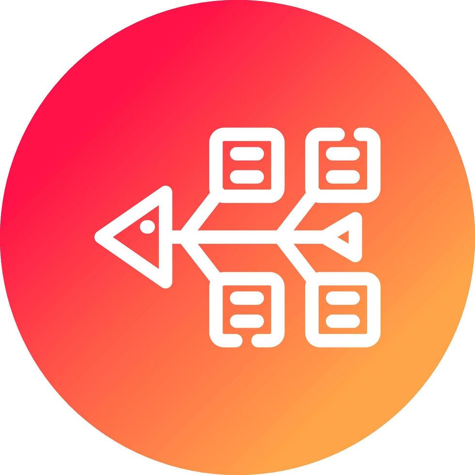 Fishbone Diagram Creative Icon Design vector