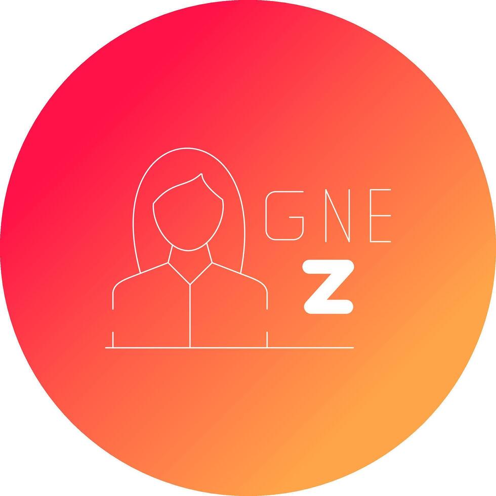 Gen Z Female Creative Icon Design vector