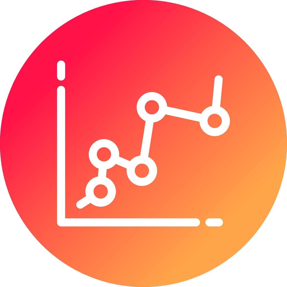 Marked Scatter With Smooth Lines Creative Icon Design vector
