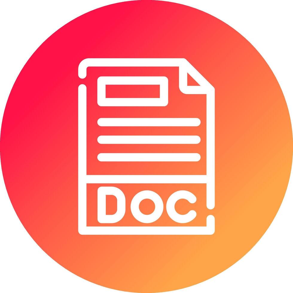 Doc File Format Creative Icon Design vector