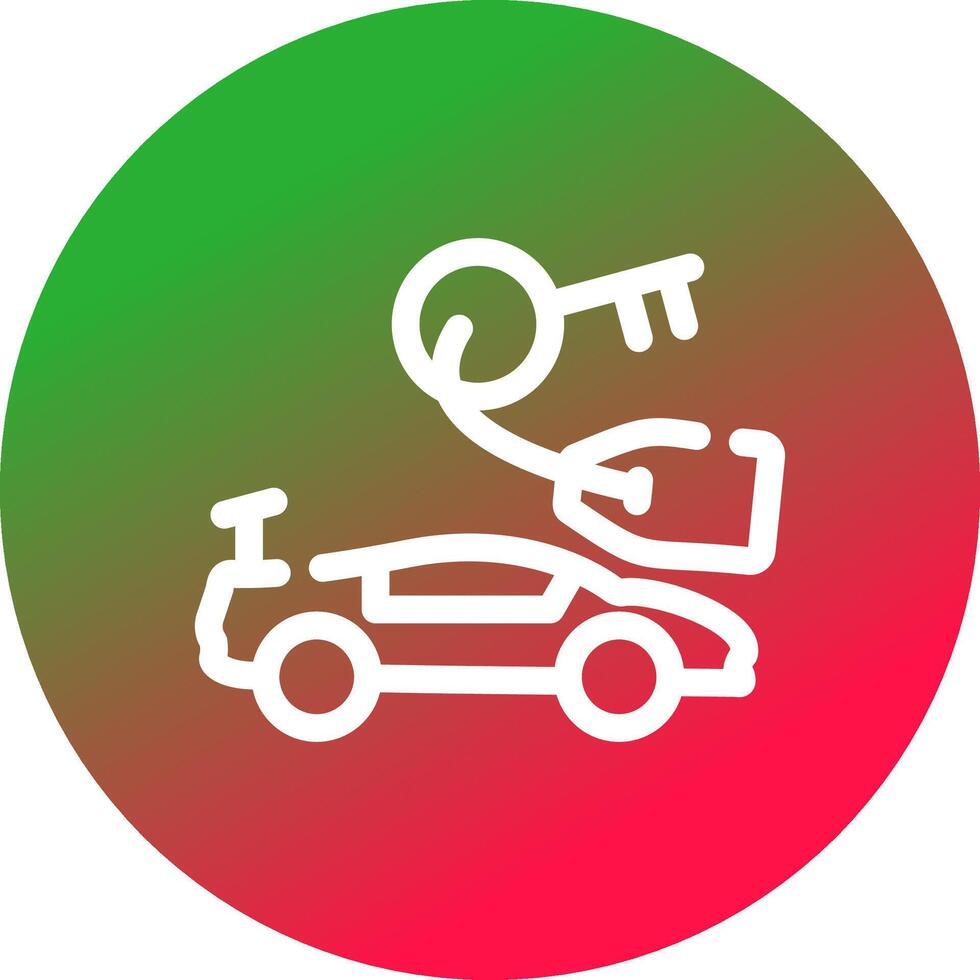 alquilar coche creativo icono diseño vector