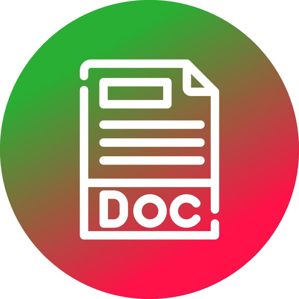 Doc File Format Creative Icon Design vector